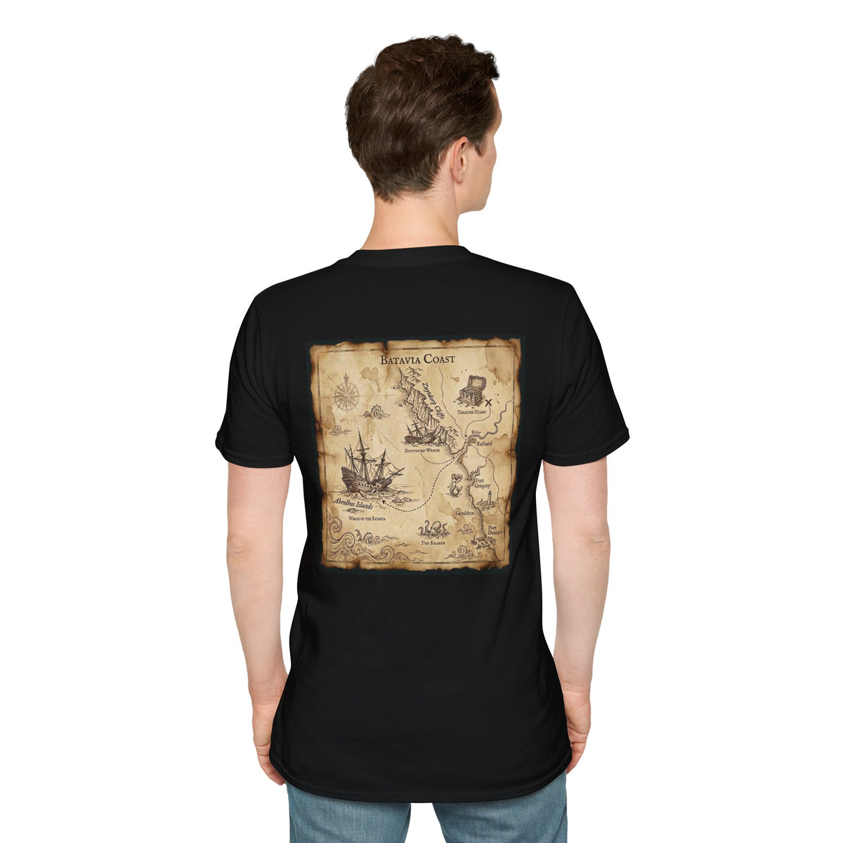 Batavia Coast Map T-Shirt Black